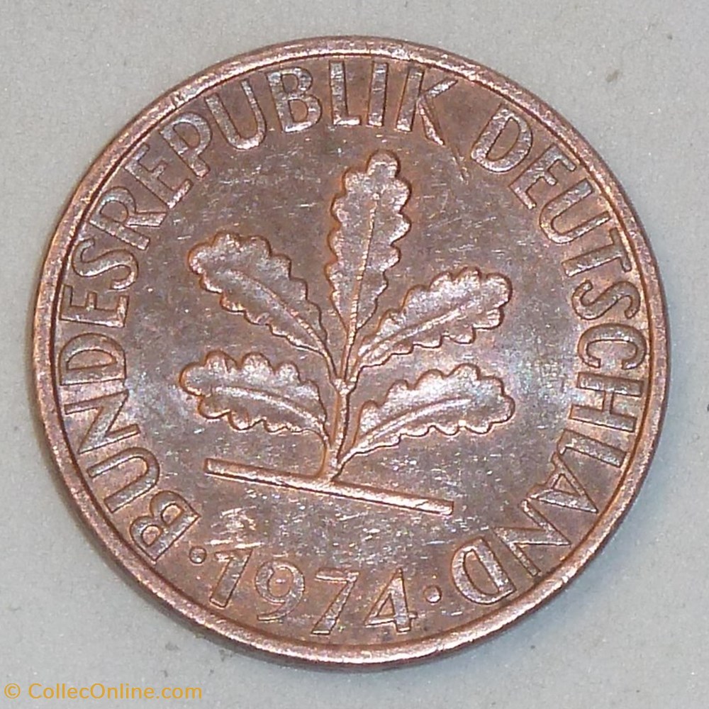 2 Pfennig - 1974 J monnaies monde allemagne 2 pfennig 1974 j