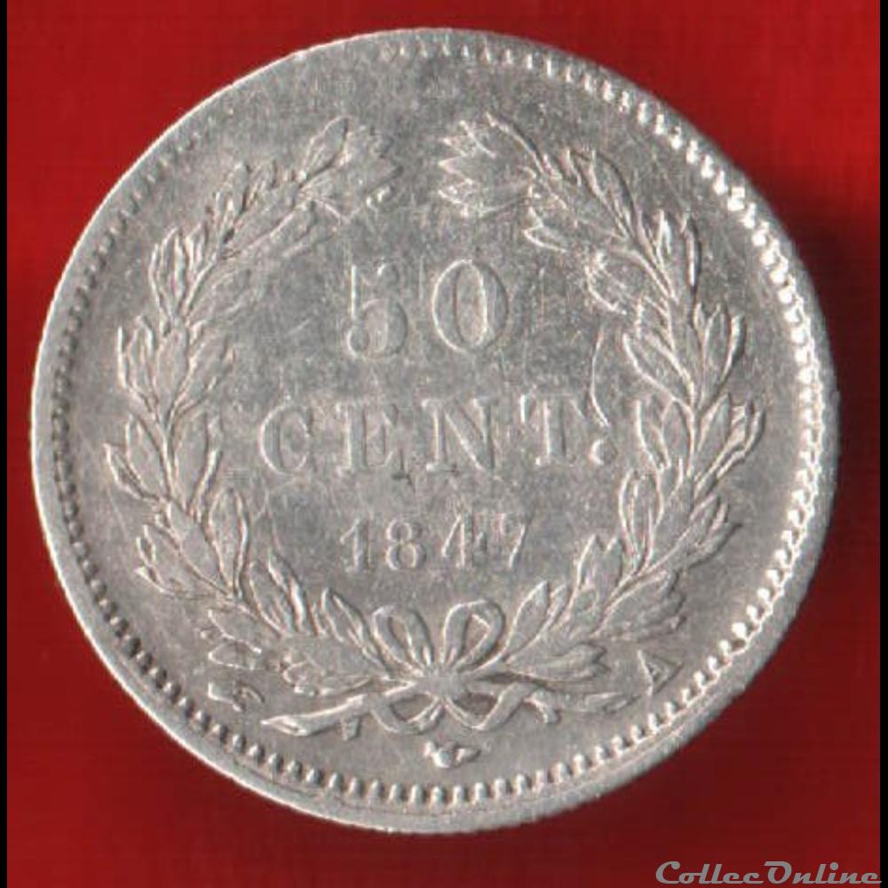 monnaies monde france 50 centimes 1847 paris