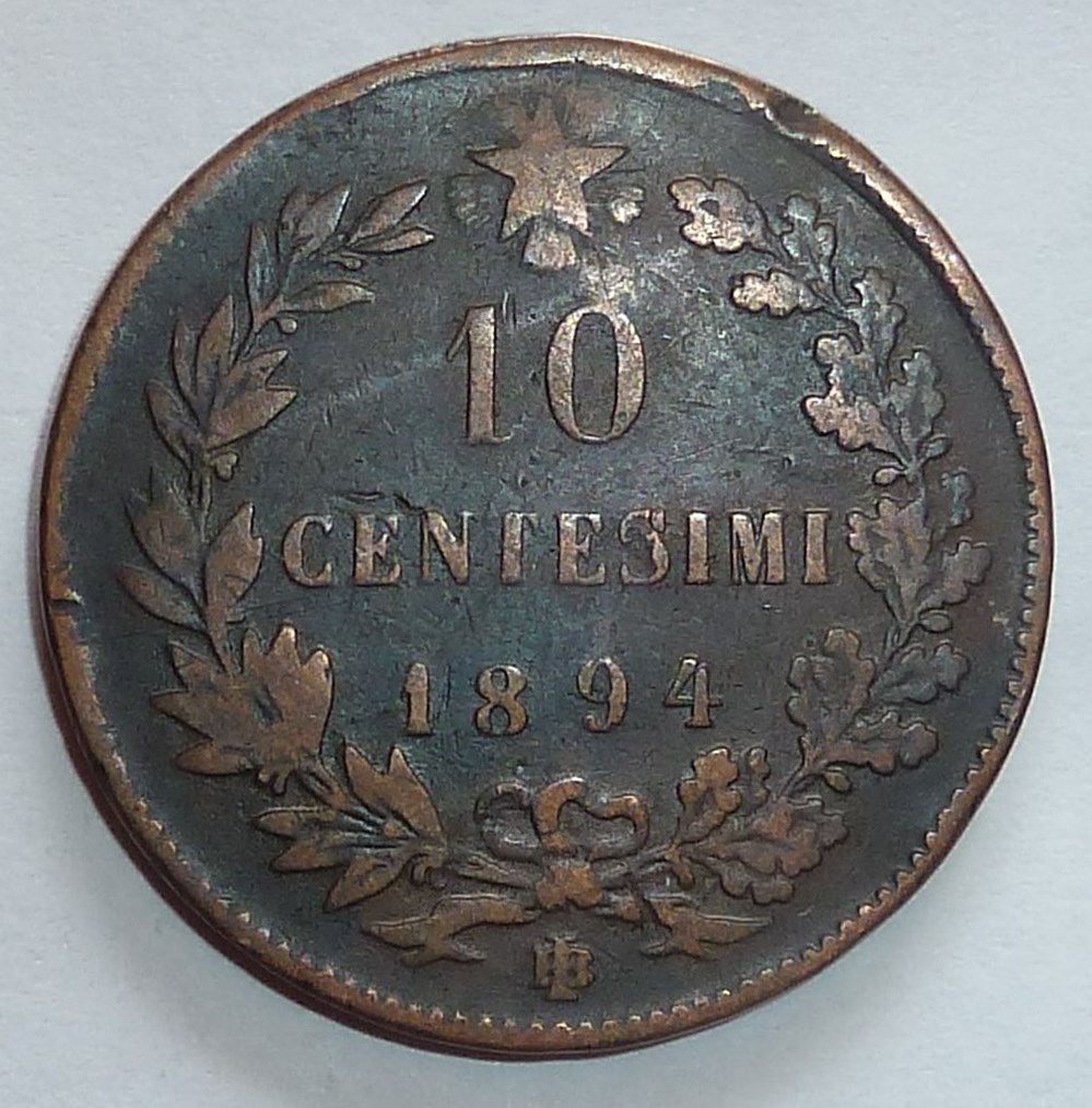 10 Centesimi - 1894 BI monnaies monde italie 10 centesimi 1894 bi