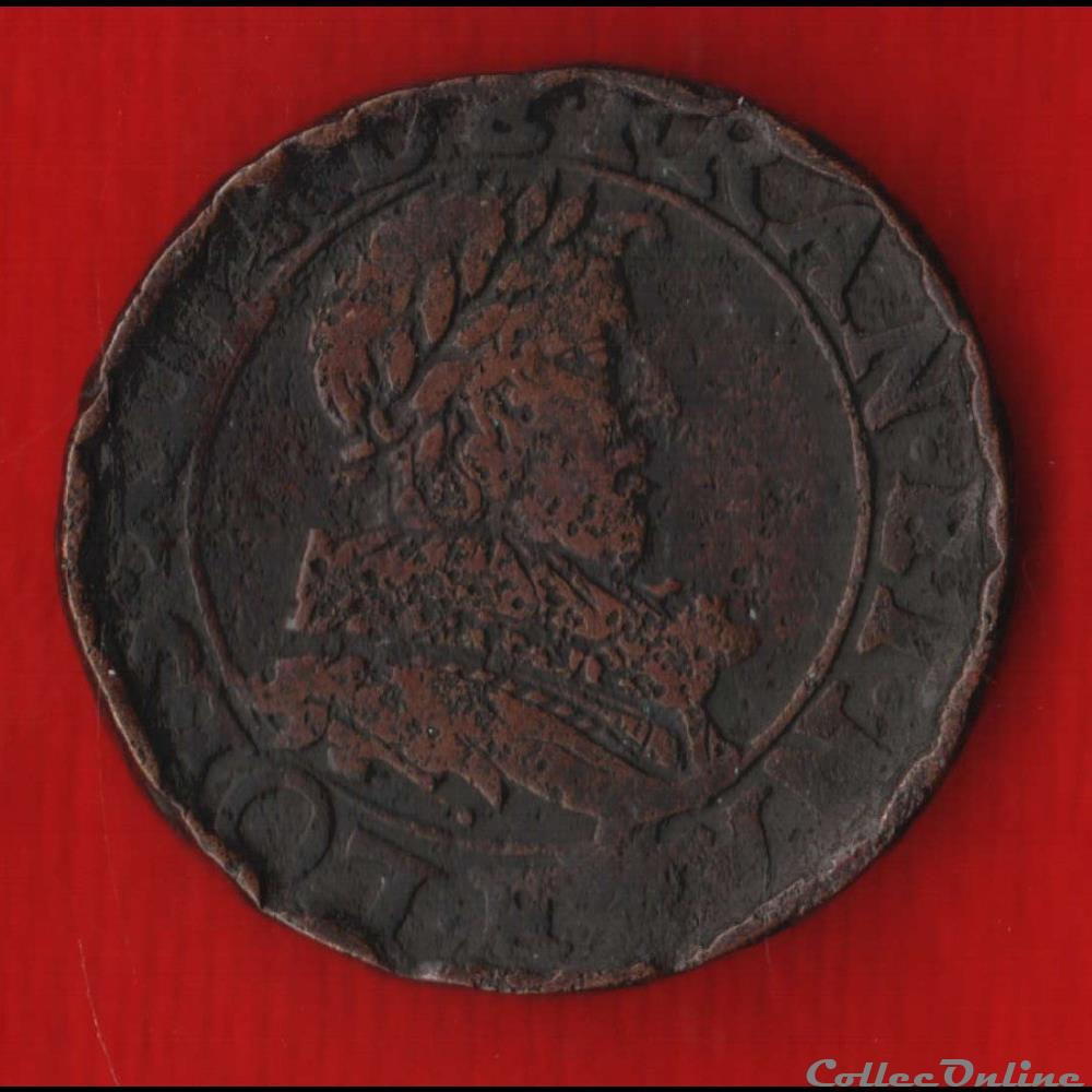 Double Tournois - 1631 - Tours monnaies europe medievale a france royales double tournois 1631 tours