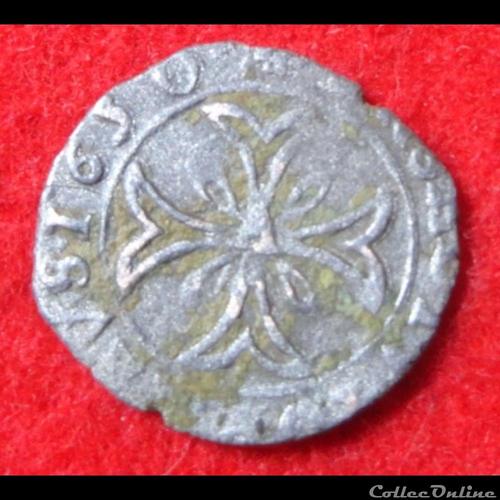 Principauté de Dombes - Trévoux - 1650 - Liard monnaies europe medievale france feodales principaute de dombes trevoux 1650 liard
