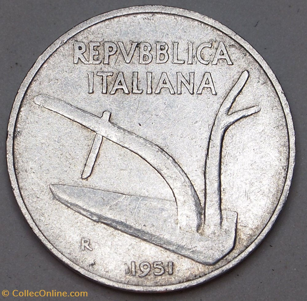 10 Lires - 1951 R monnaies monde italie 10 lires 1951 r
