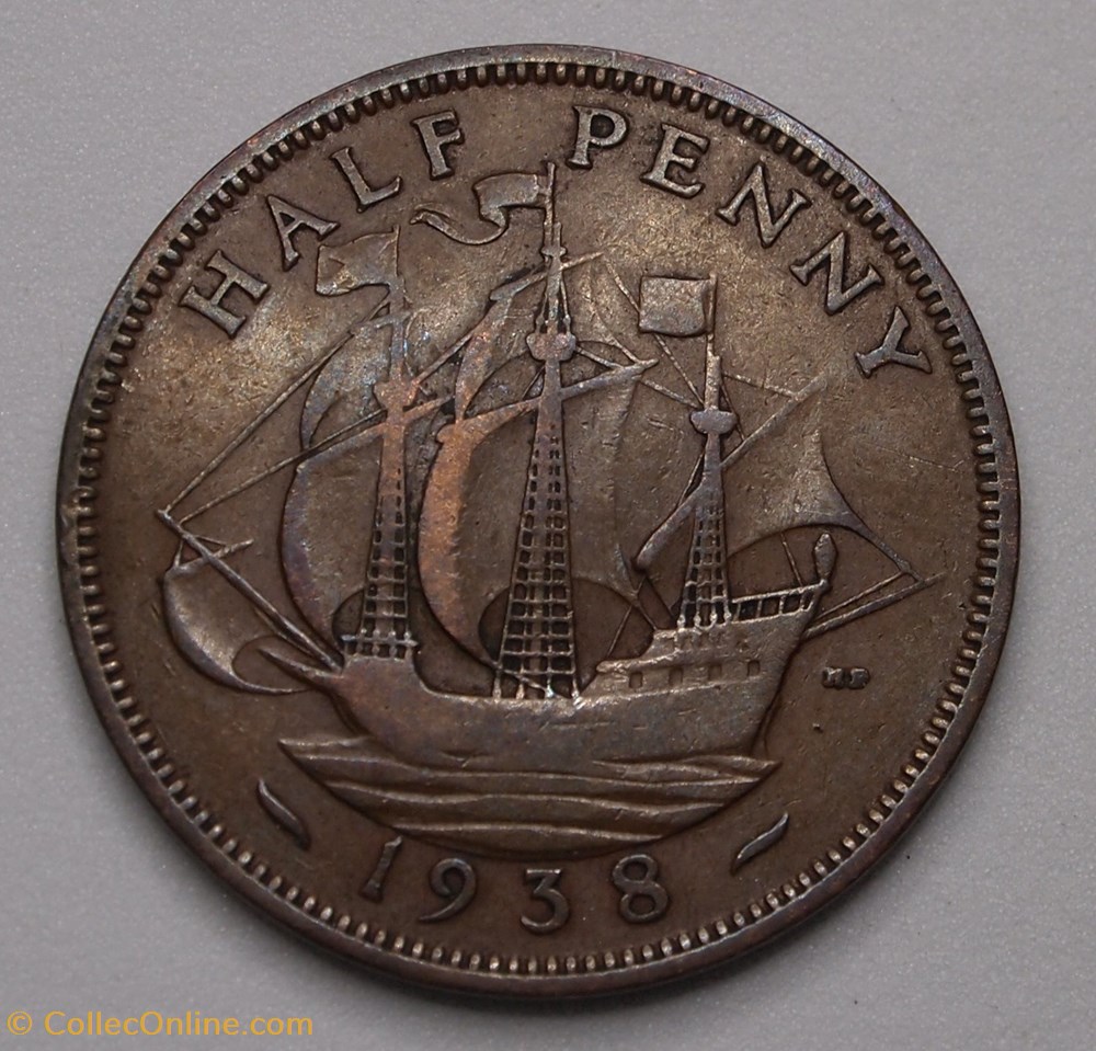 1/2 Penny - 1938 monnaies monde royaume uni 1 2 penny 1938