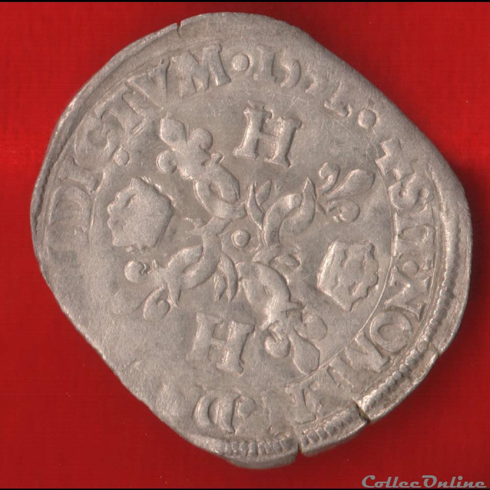 monnaies europe medievale france royales douzain aux croissants 1551 paris