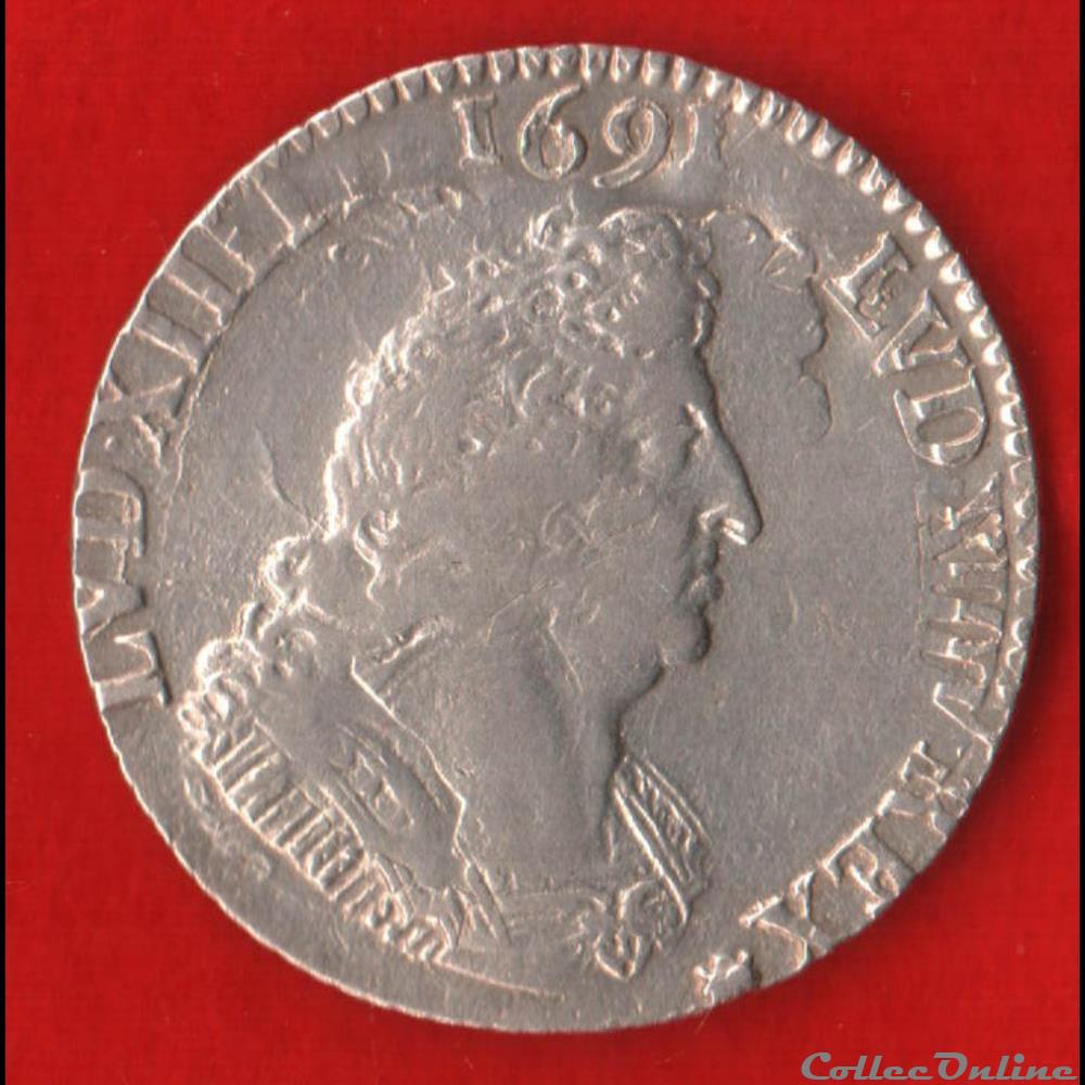 monnaies europe medievale france royales quart ecu 1700 surfrappe de reforme