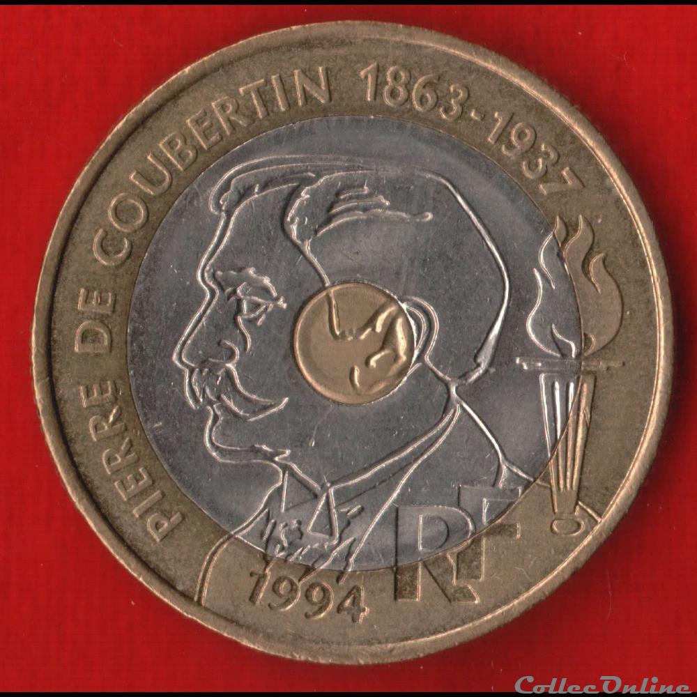 20 Francs - Coubertin - 1994 monnaies monde france 20 francs coubertin 1994