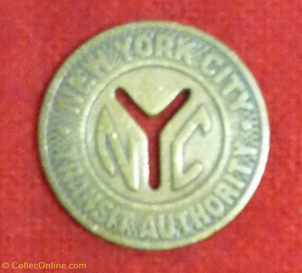 Jeton de Transport de New York monnaies jetons mereaux jeton de transport de new york