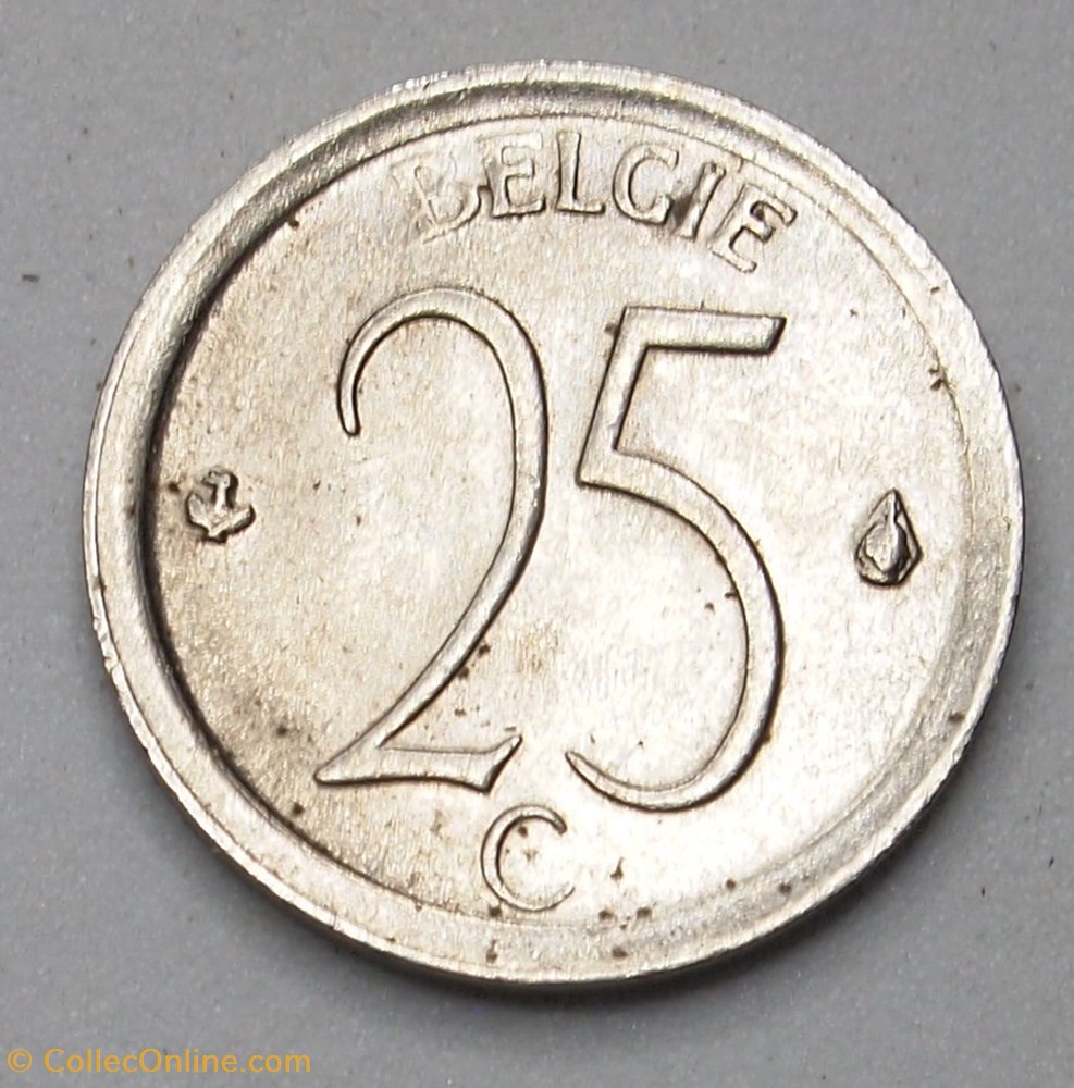 monnaies monde belgique 25 centimes 1971