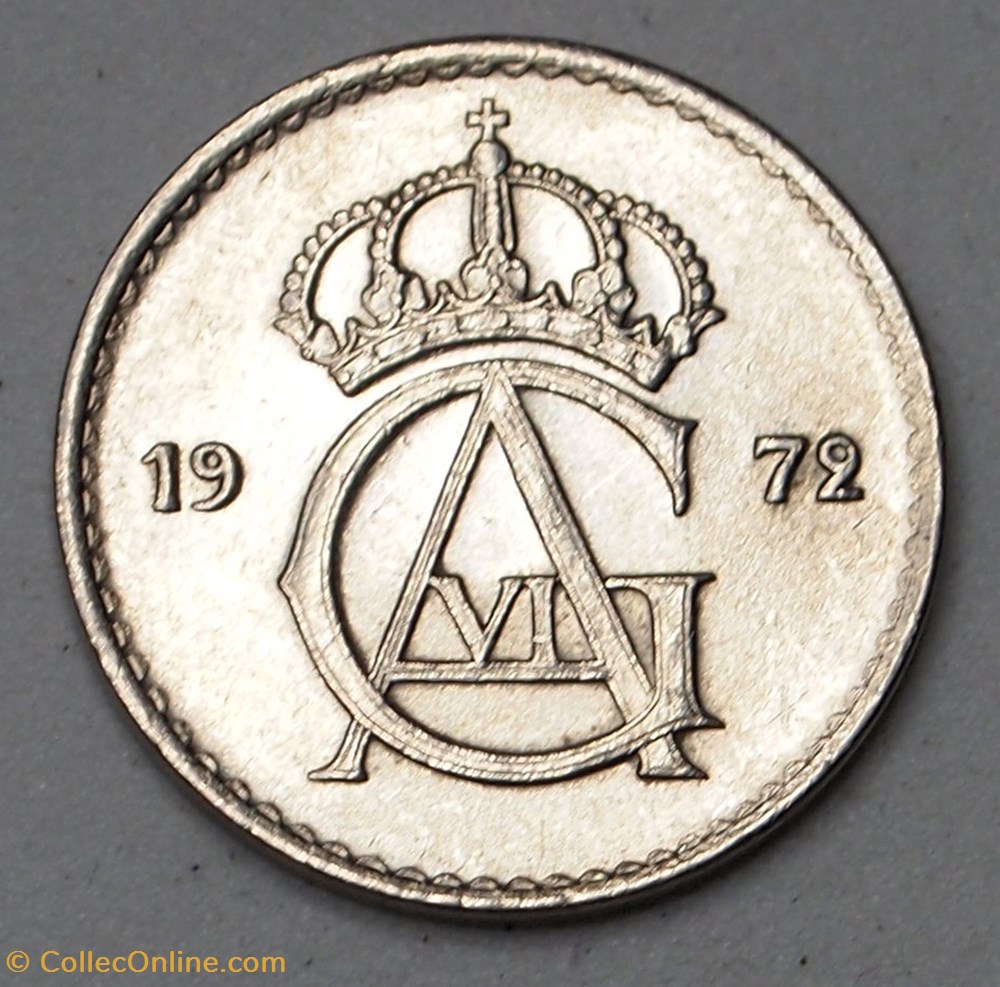 25 ore - 1972 U monnaies monde suede 25 ore 1972 u