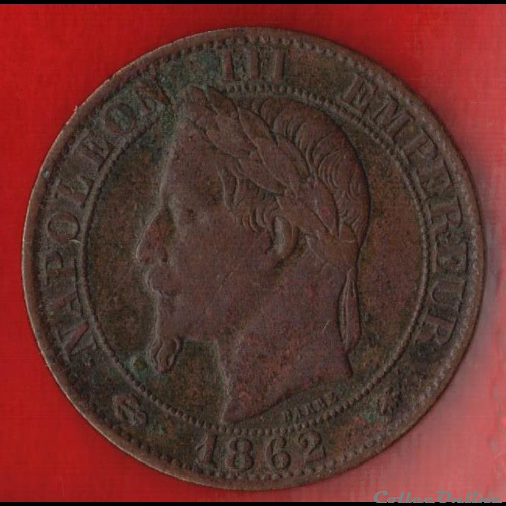 monnaies monde france napoleon iii 5 centimes 1862 paris