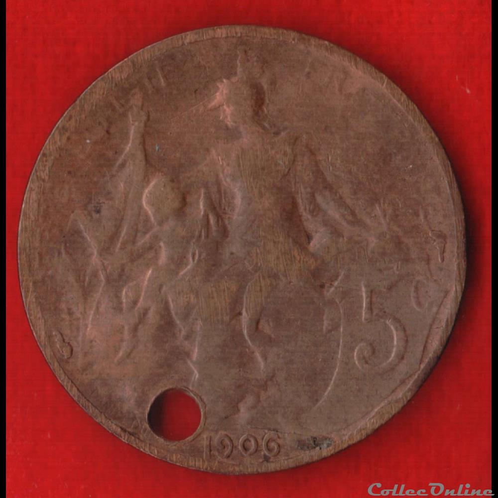 Dupuis - 5 Centimes - 1906 monnaies monde france dupuis 5 centimes 1906