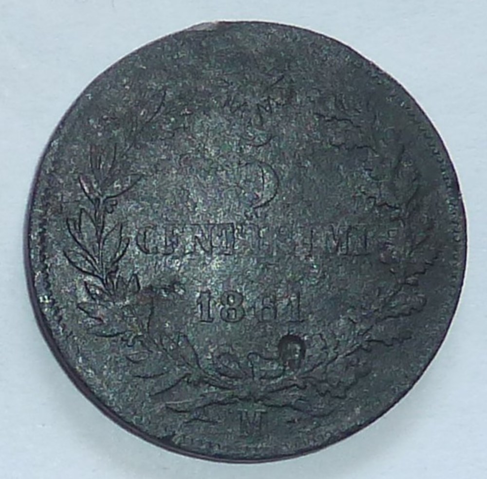 monnaies monde italie 5 centesimi 1861 m