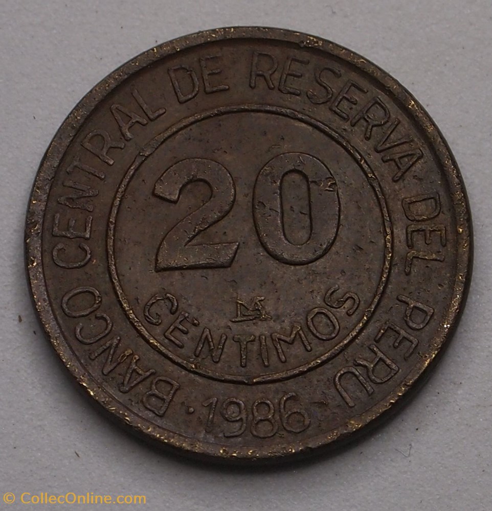 20 Centimos - 1986 LIMA monnaie monde perou 20 centimos 1986 lima