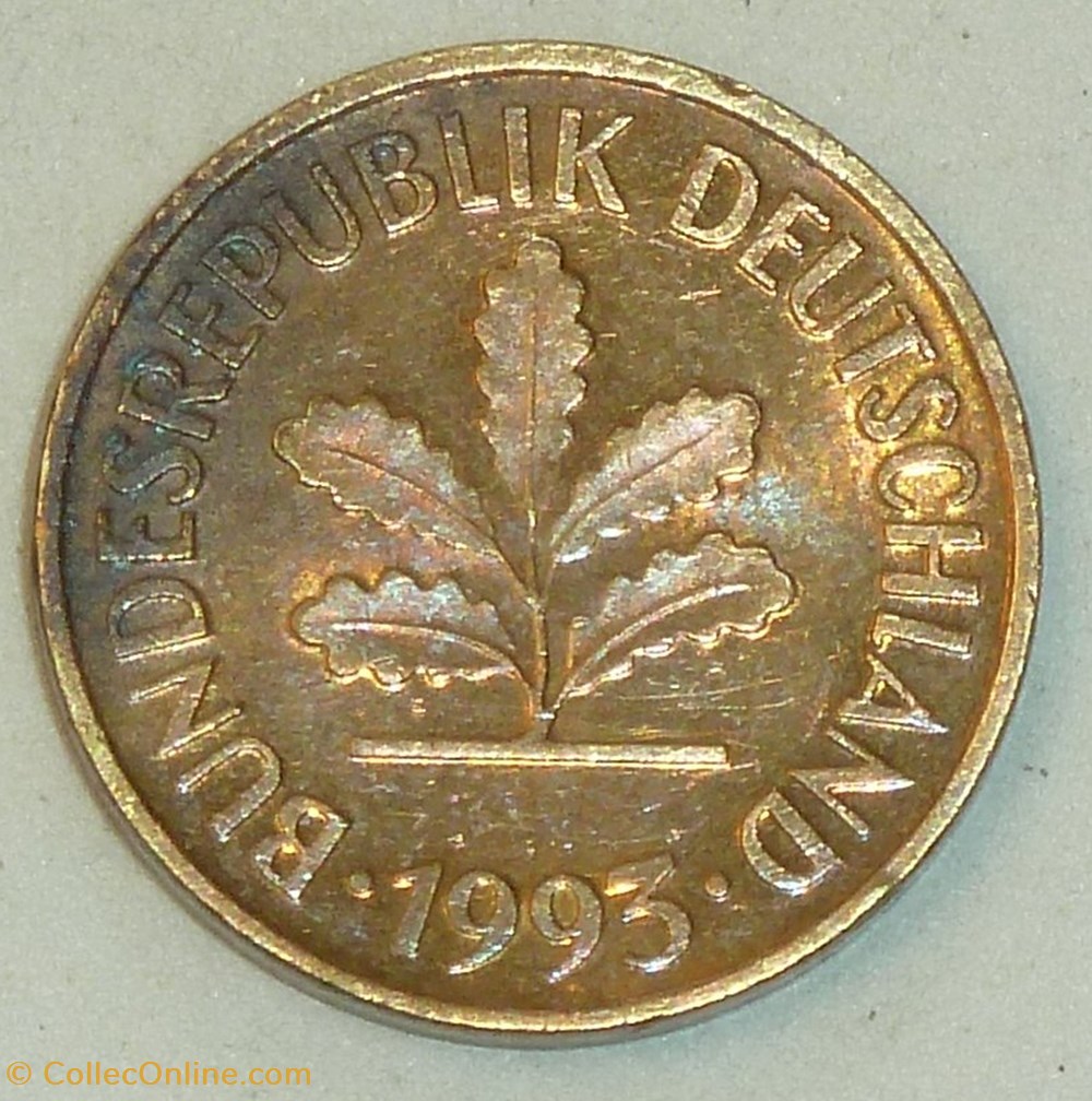 5 Pfennig - 1993 A monnaies monde allemagne 5 pfennig 1993 a