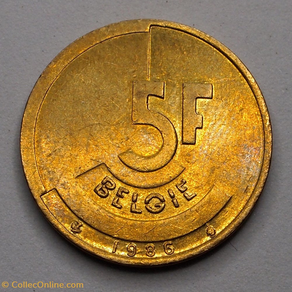 5 Francs - 1986 monnaies monde belgique 5 francs 1986