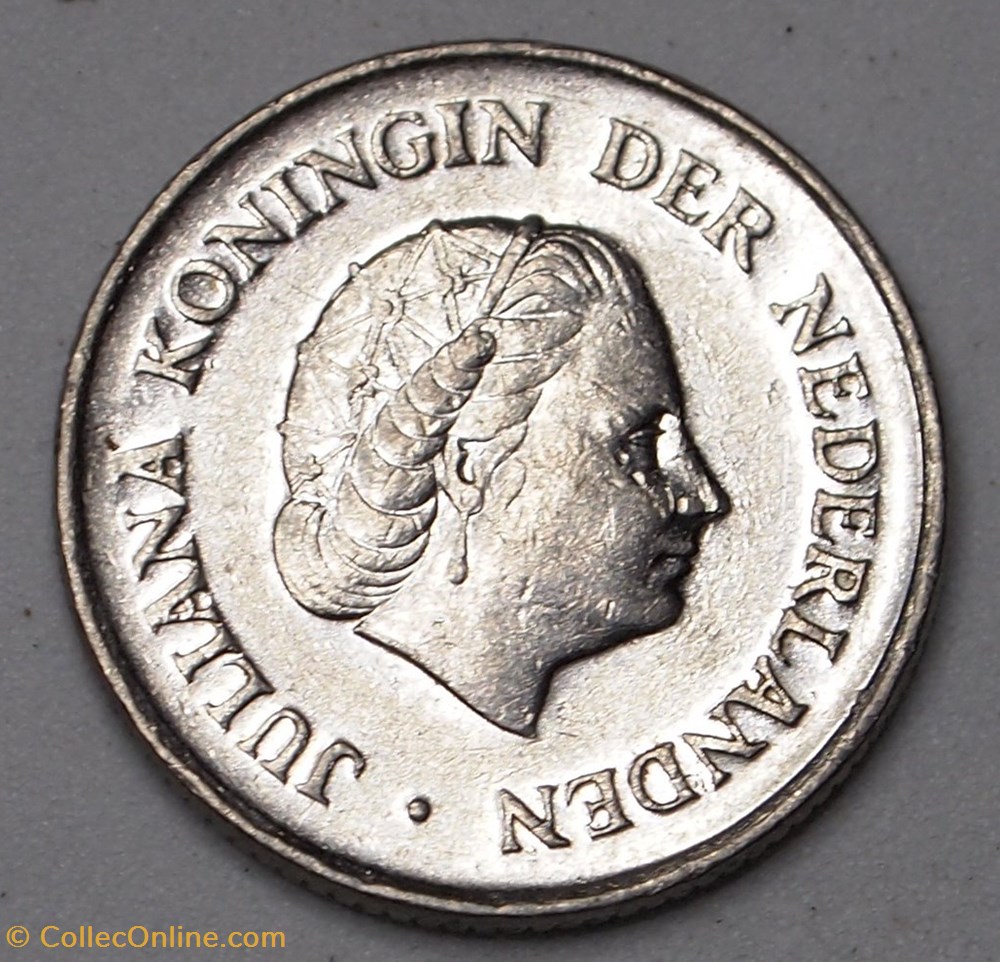 25 Cents - 1971 monnaies monde pays bas 25 cents 1971