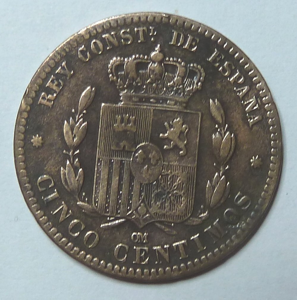 5 Centimos - 1879 monnaies monde espagne 5 centimos 1879