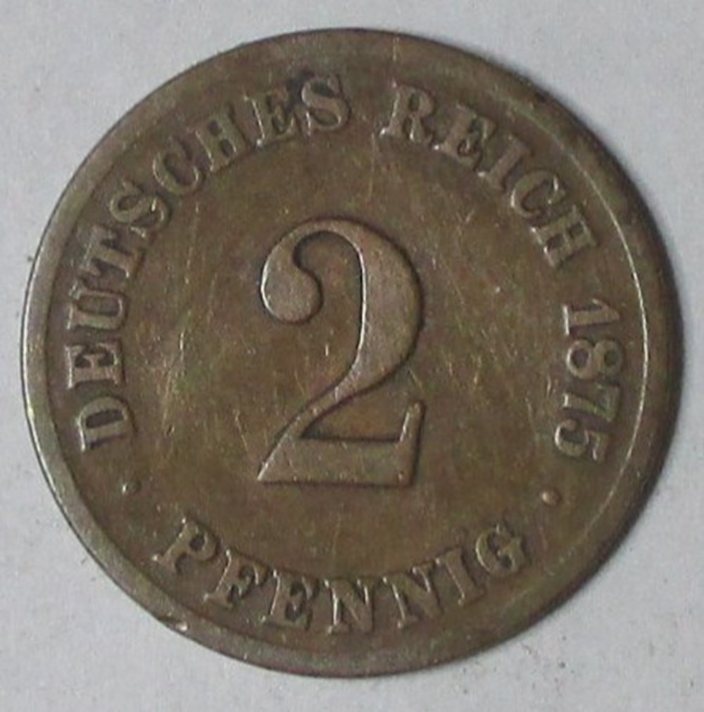 monnaies monde allemagne 2 pfennig 1875 c