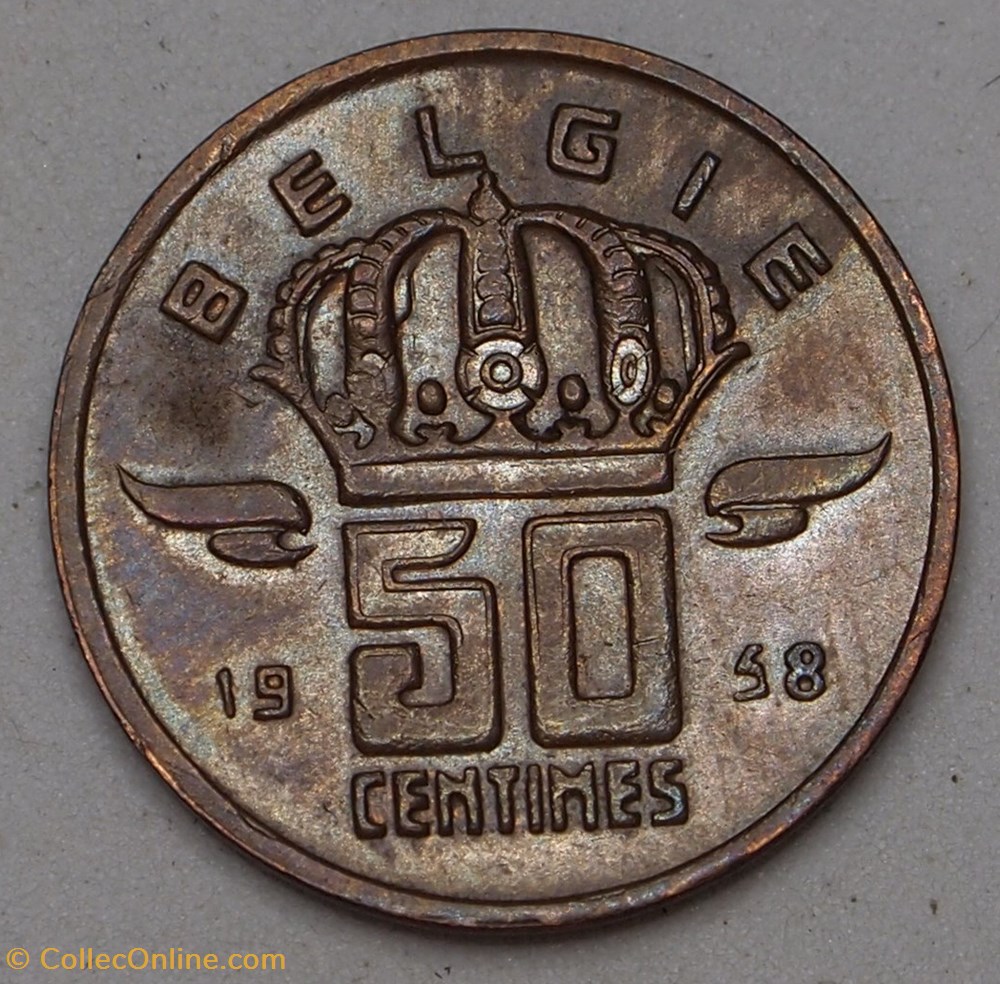 50 Centimes - 1958 monnaies monde belgique 50 centimes 1958