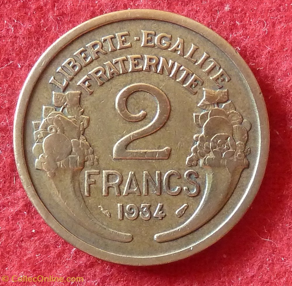 Morlon - 2 Francs - 1934 monnaies monde france morlon 2 francs 1934