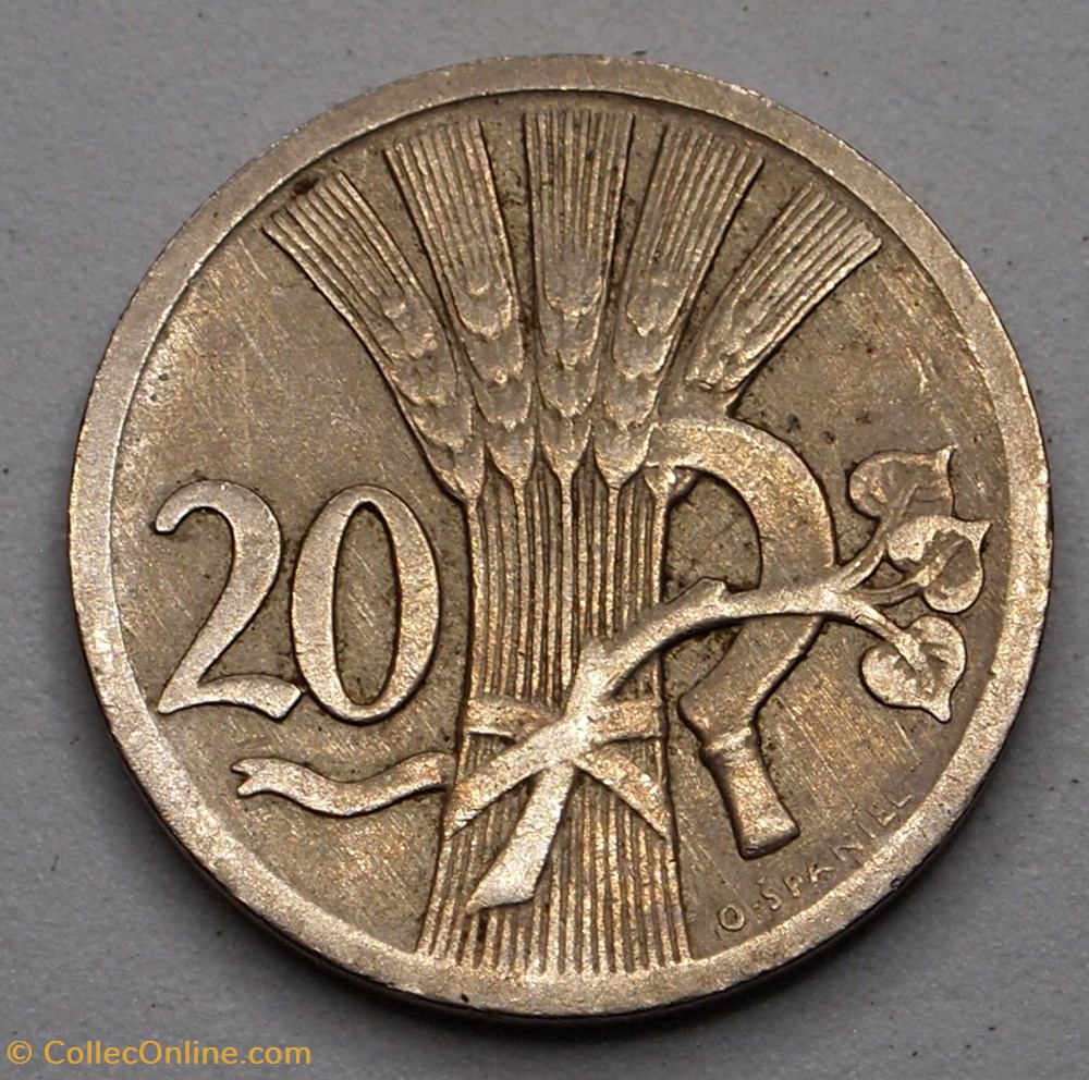 20 Haleru - 1926 monnaie monde tchecoslovaquie 20 haleru 1926