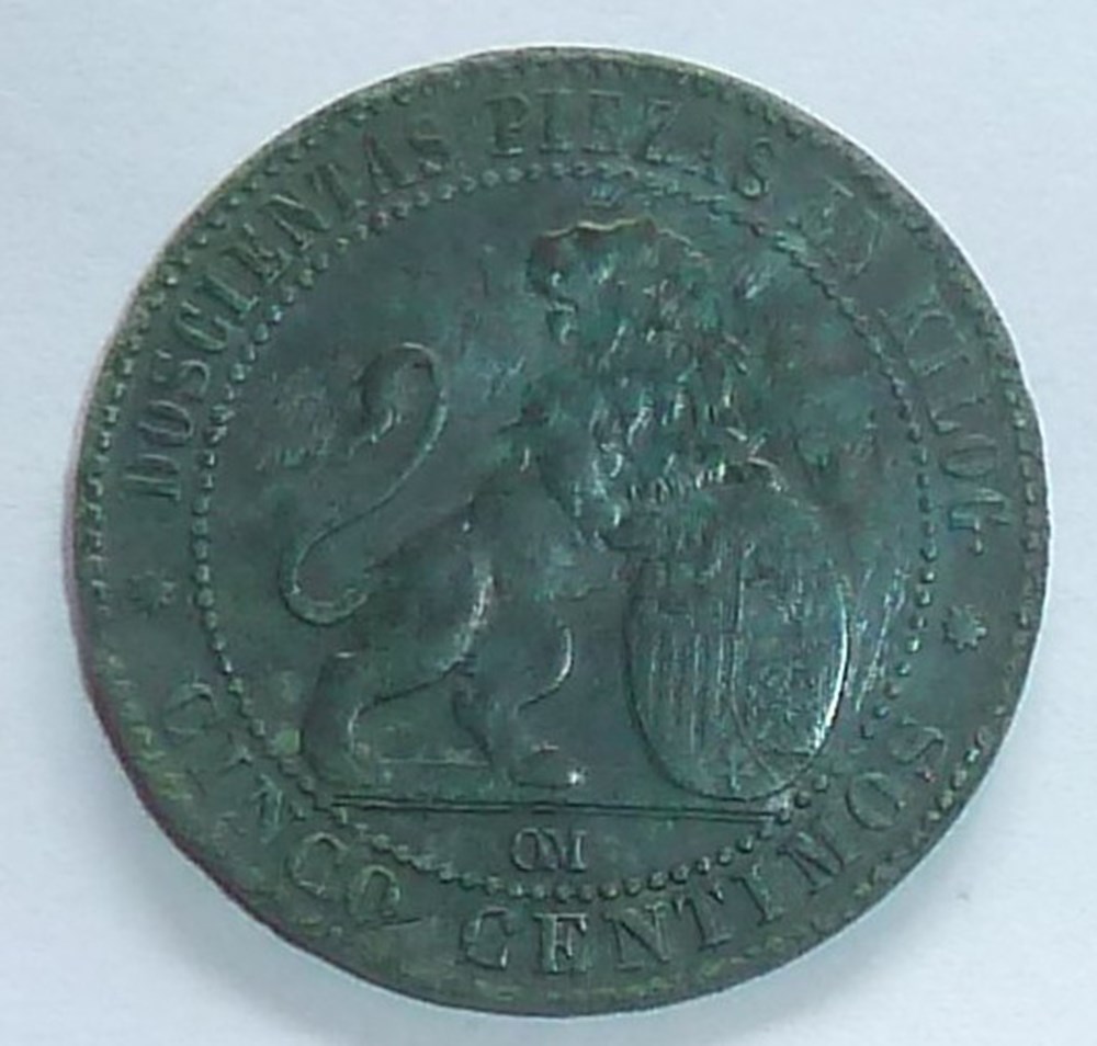5 Centimos - 1870 monnaies monde espagne 5 centimos 1870