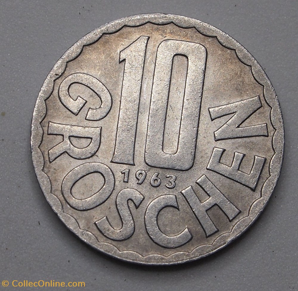 10 Groschen - 1963 monnaie monde autriche 10 groschen 1963