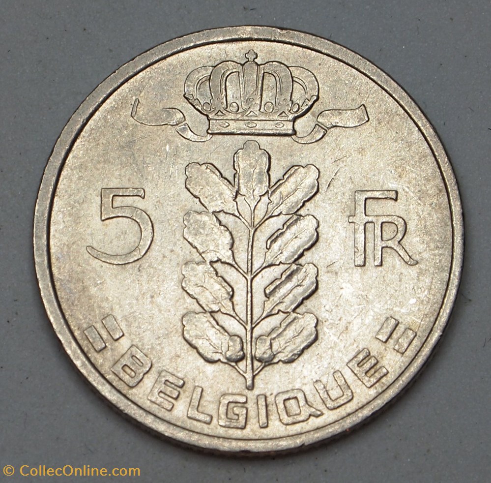 monnaies monde belgique 5 francs 1974