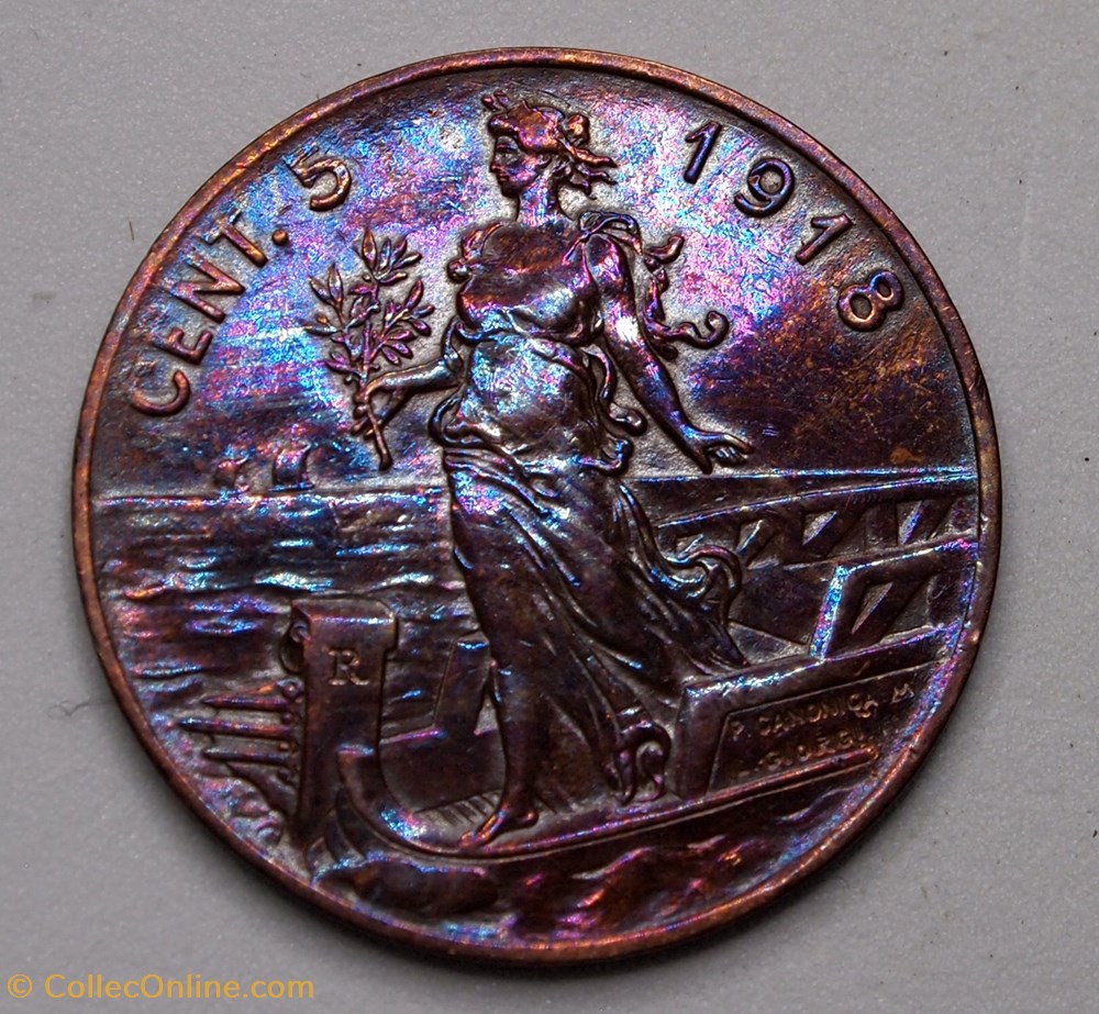 5 Centesimi - 1918 monnaies monde italie 5 centesimi 1918