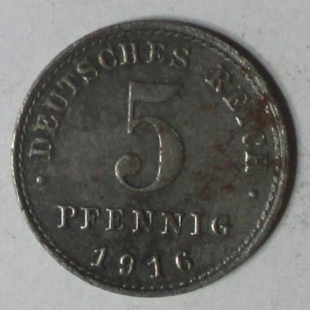 5 Pfennig - 1916 A monnaies monde allemagne 5 pfennig 1916 a