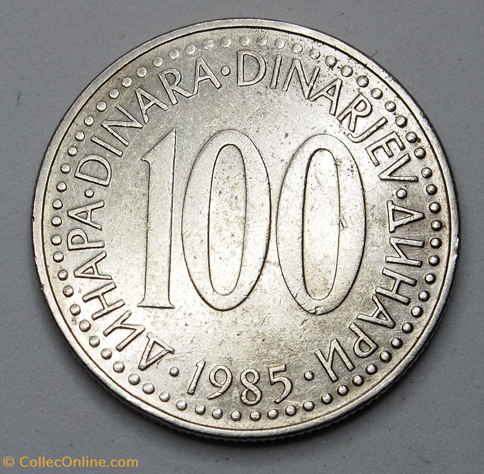 100 Dinars - 1985 monnaies monde yougoslavie 100 dinars 1985