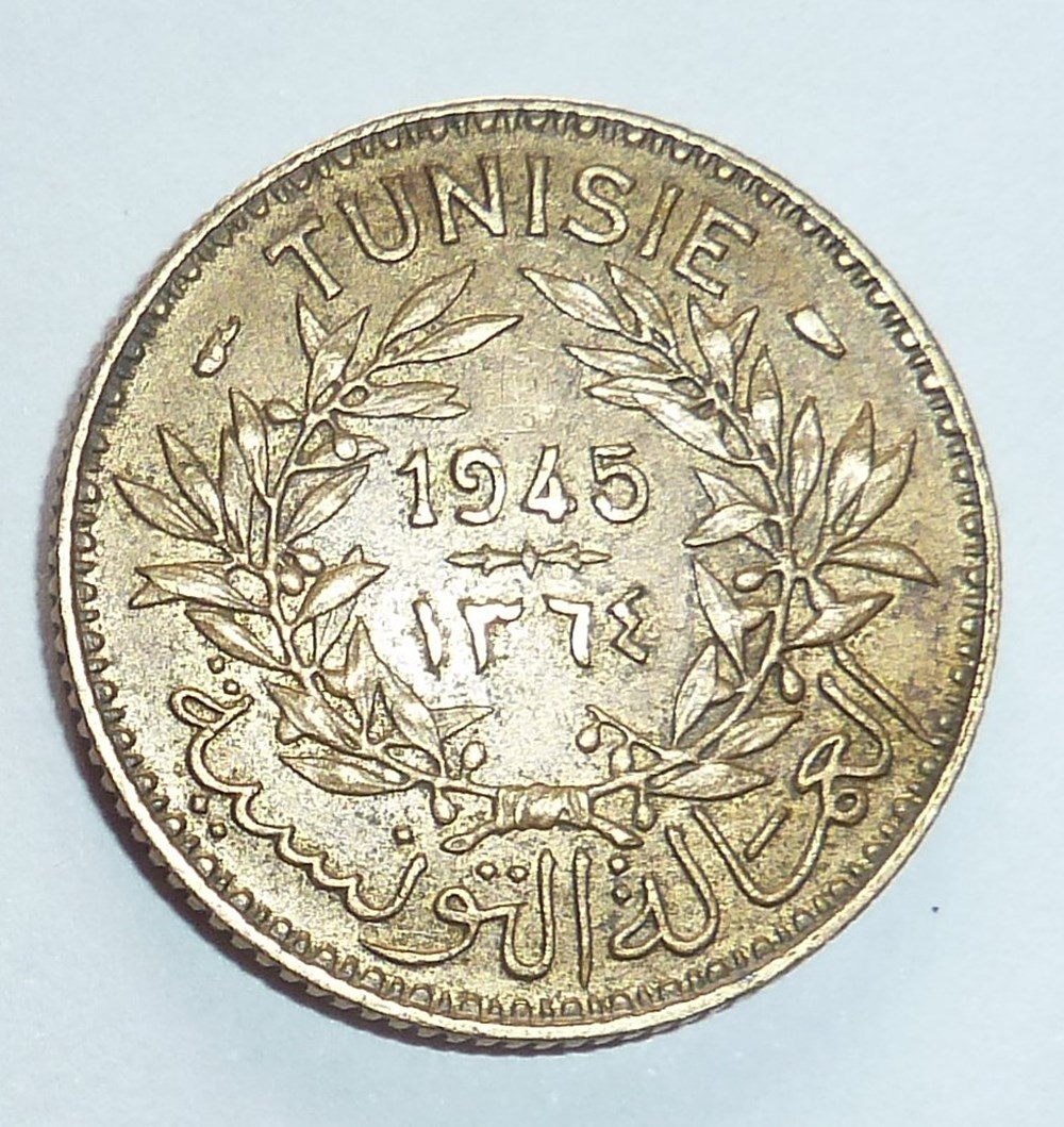 1 Franc - 1945 monnaies monde tunisie 1 franc 1945