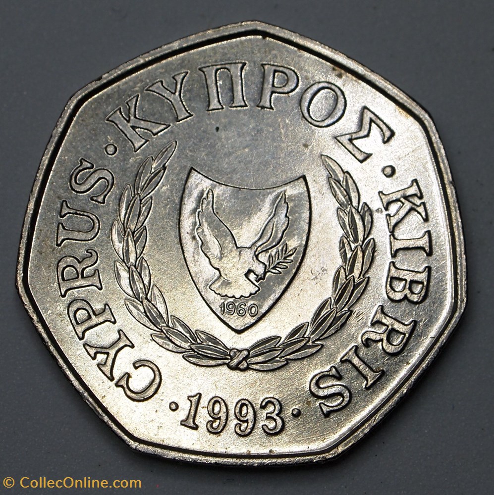 50 Cents - 1993 monnaies monde chypre 50 cents 1993