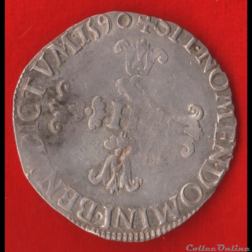 monnaies europe medievale france royales demi franc 1590 paris
