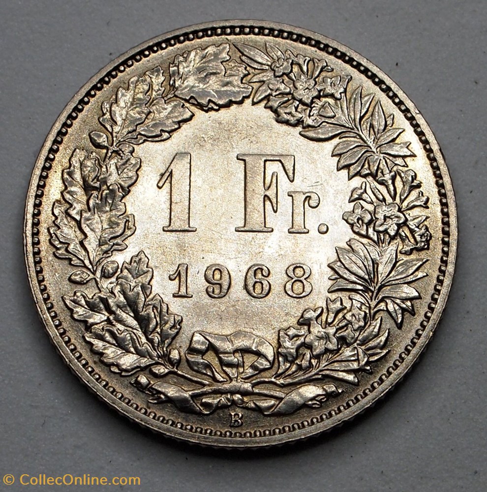 1 Franc - 1968 B monnaies monde suisse 1 franc 1968 b