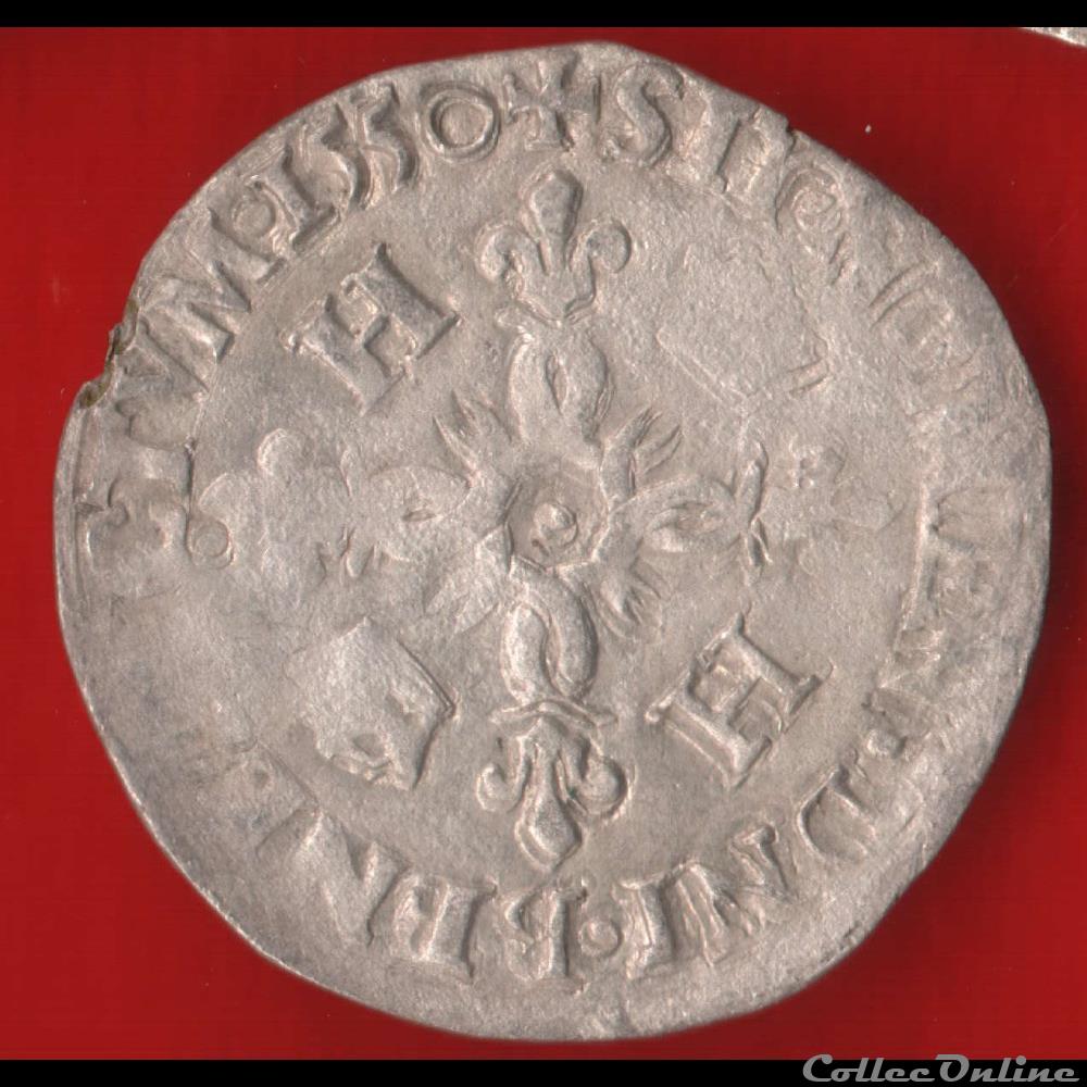 monnaies europe medievale france royales douzain aux croissants 1550 paris