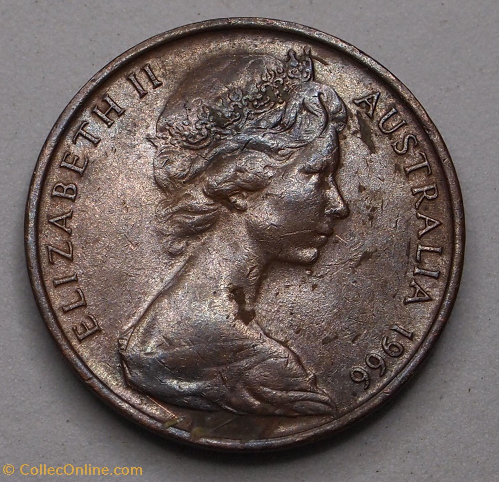 2 Cents - 1966 monnaies monde australie 2 cents 1966