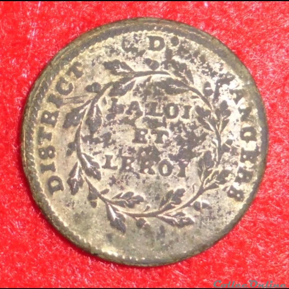 vetement et accessoire bouton militaire angers 1789 1790