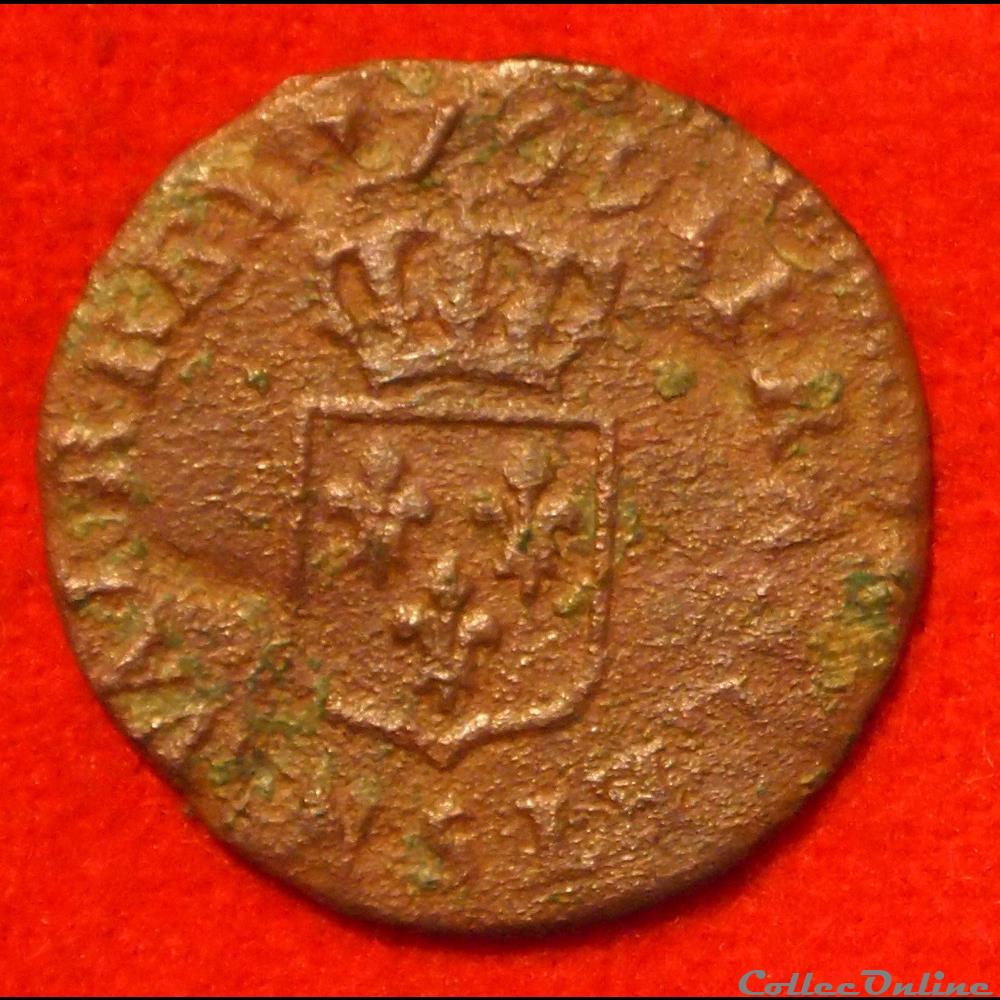 monnaies europe medievale france royales louis xv liard 1769 reims