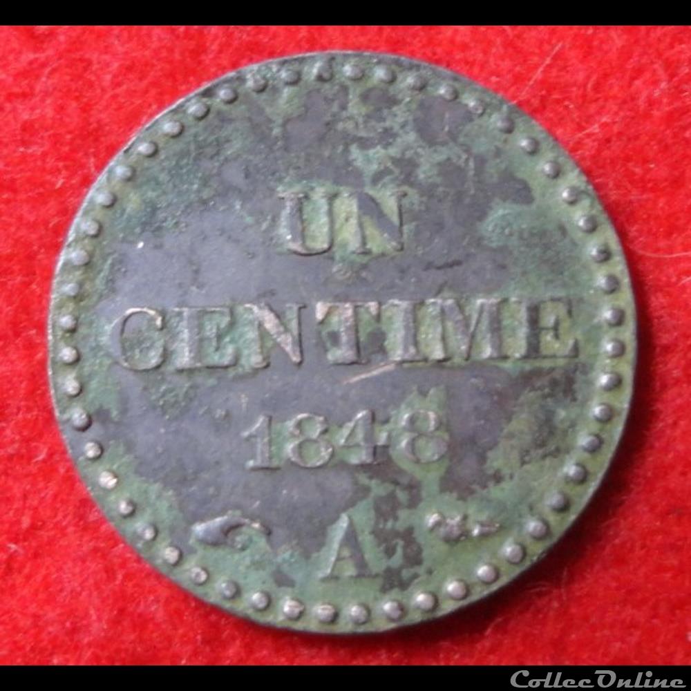 Deuxième République - 1 centime Dupré - 1848 - Paris monnaies monde france deuxieme republique 1 centime dupre 1848 paris