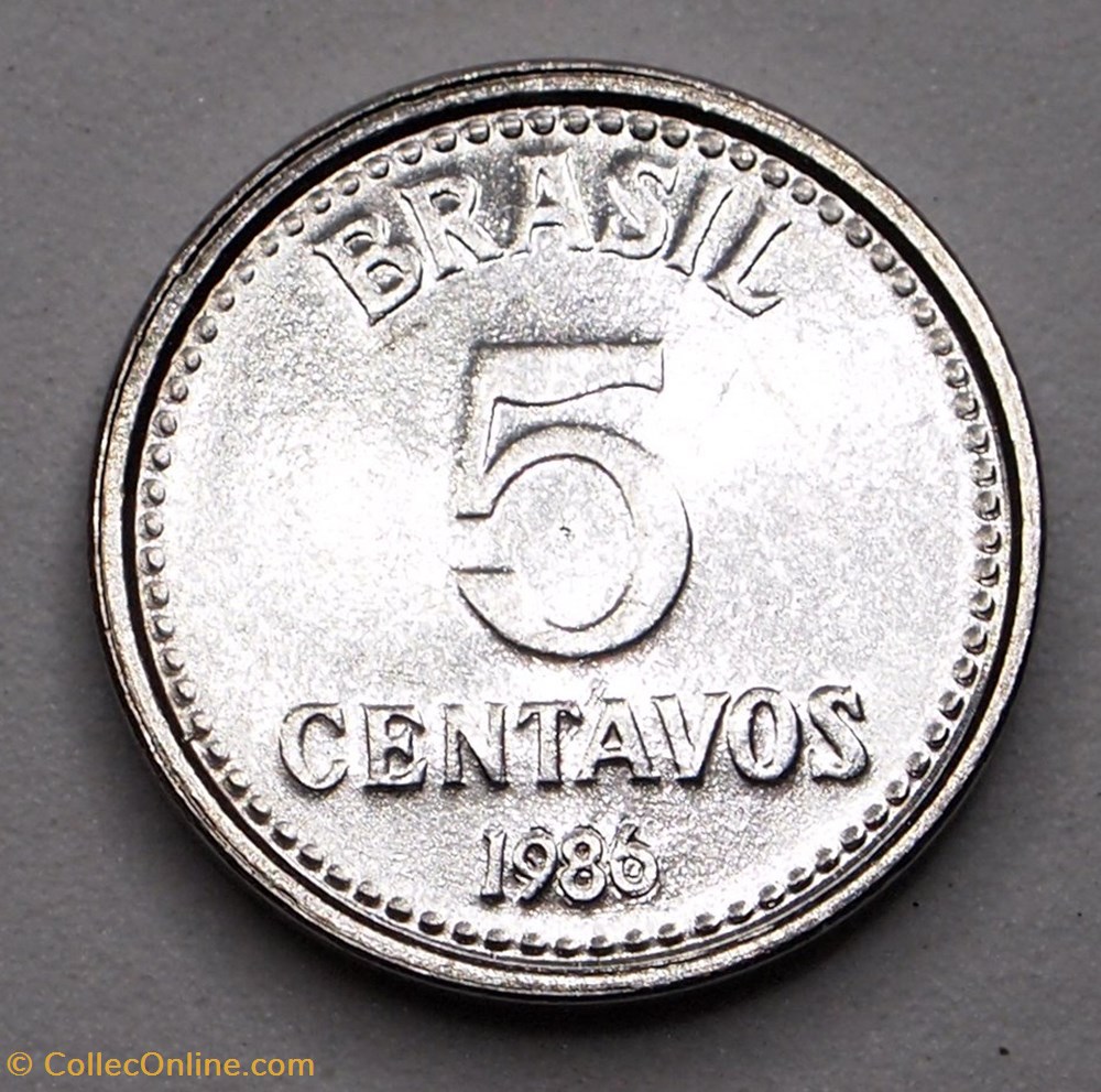 5 Centavos - 1986 monnaie monde bresil 5 centavos 1986