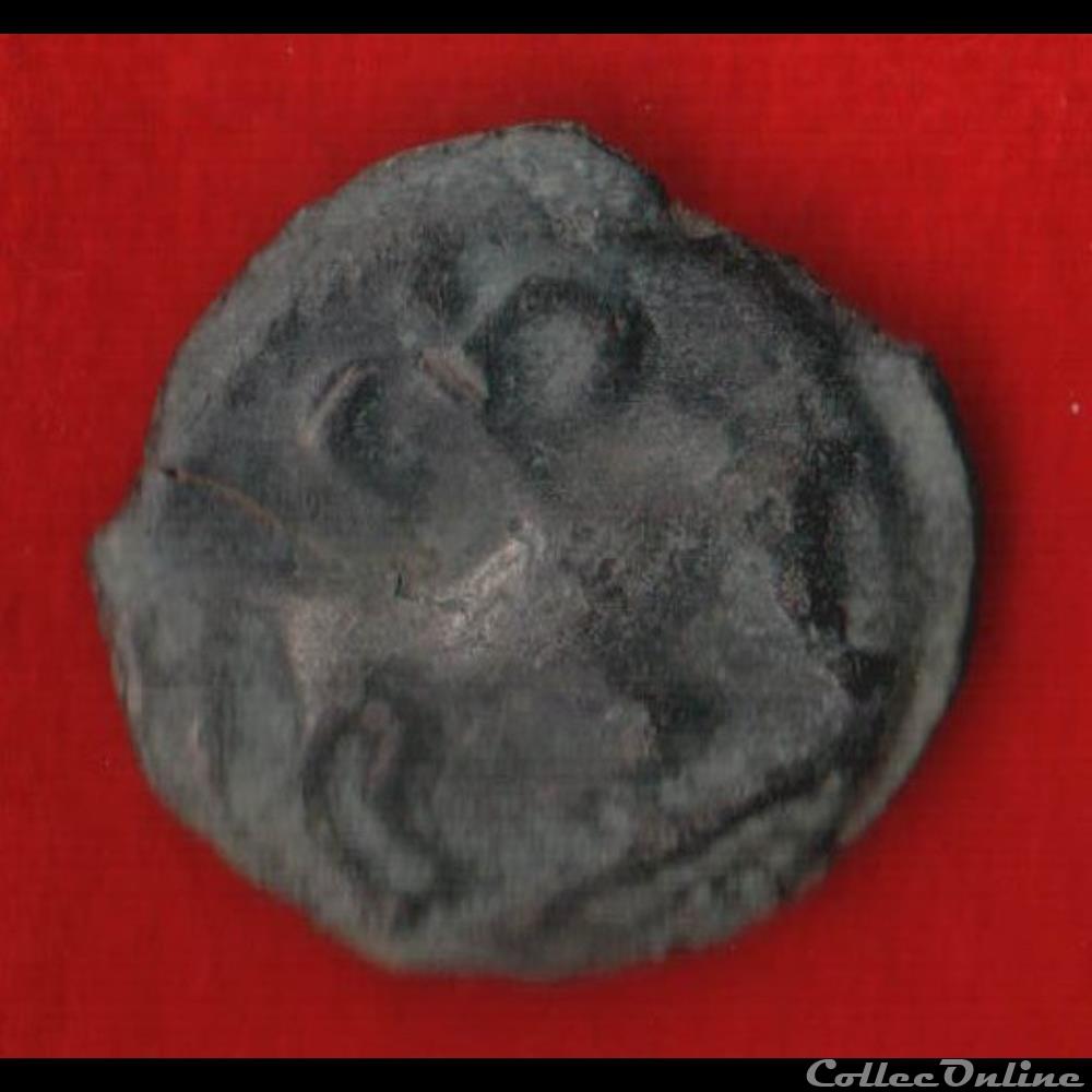 Leuques - Potin au taureau et au lis monnaies antiques celtes leuques potin au taureau et au lis
