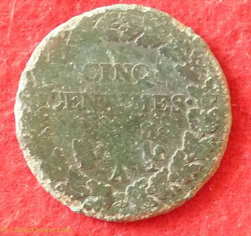 Consulat / Directoire - 5 centimes Dupré - AN 8 - Paris monnaies monde france consulat directoire 5 centimes dupre an 8 paris