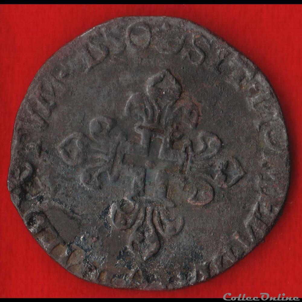 Double sol parisis - 1550 - Paris monnaies europe medievale france royales double sol parisis 1550 paris