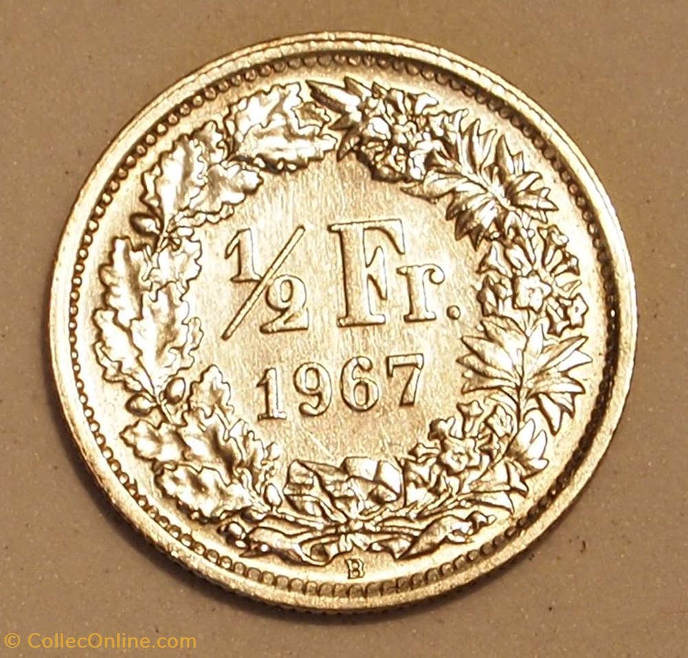 1/2 Franc - 1967 B monnaie monde suisse 1 2 franc 1967 b