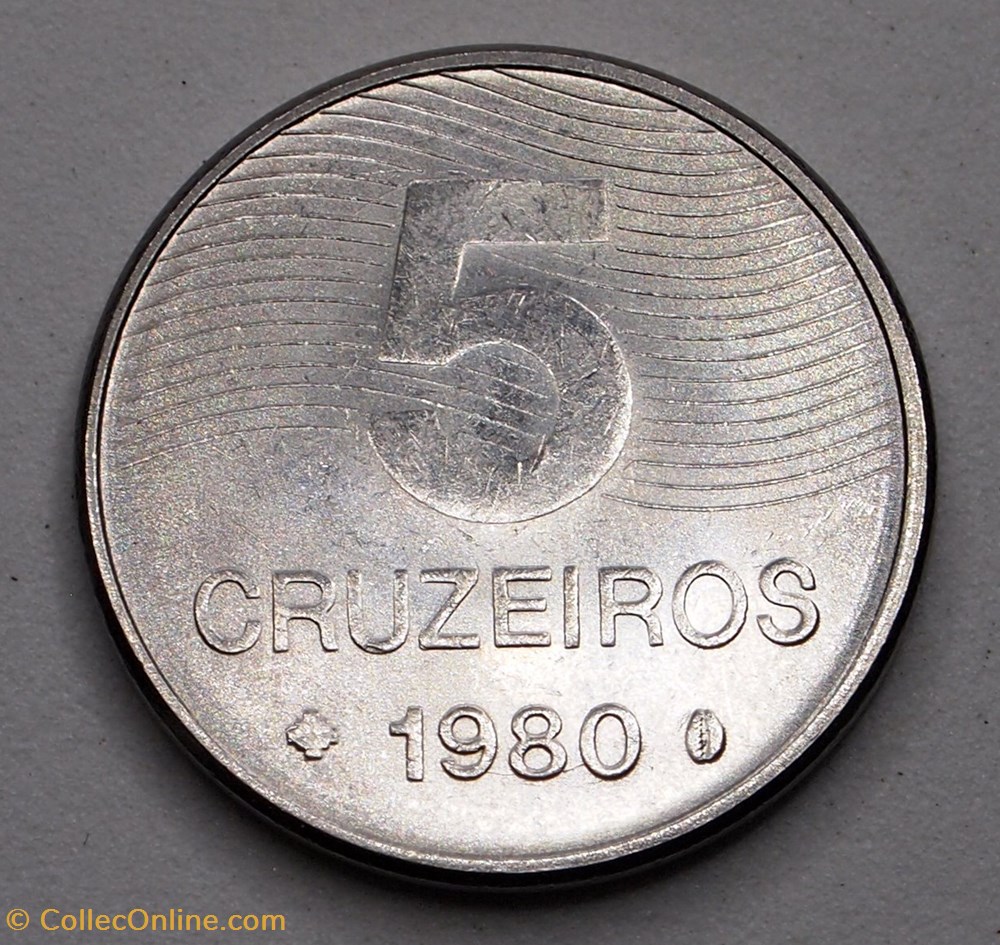 5 Cruzeiros - 1980 monnaie monde bresil 5 cruzeiros 1980
