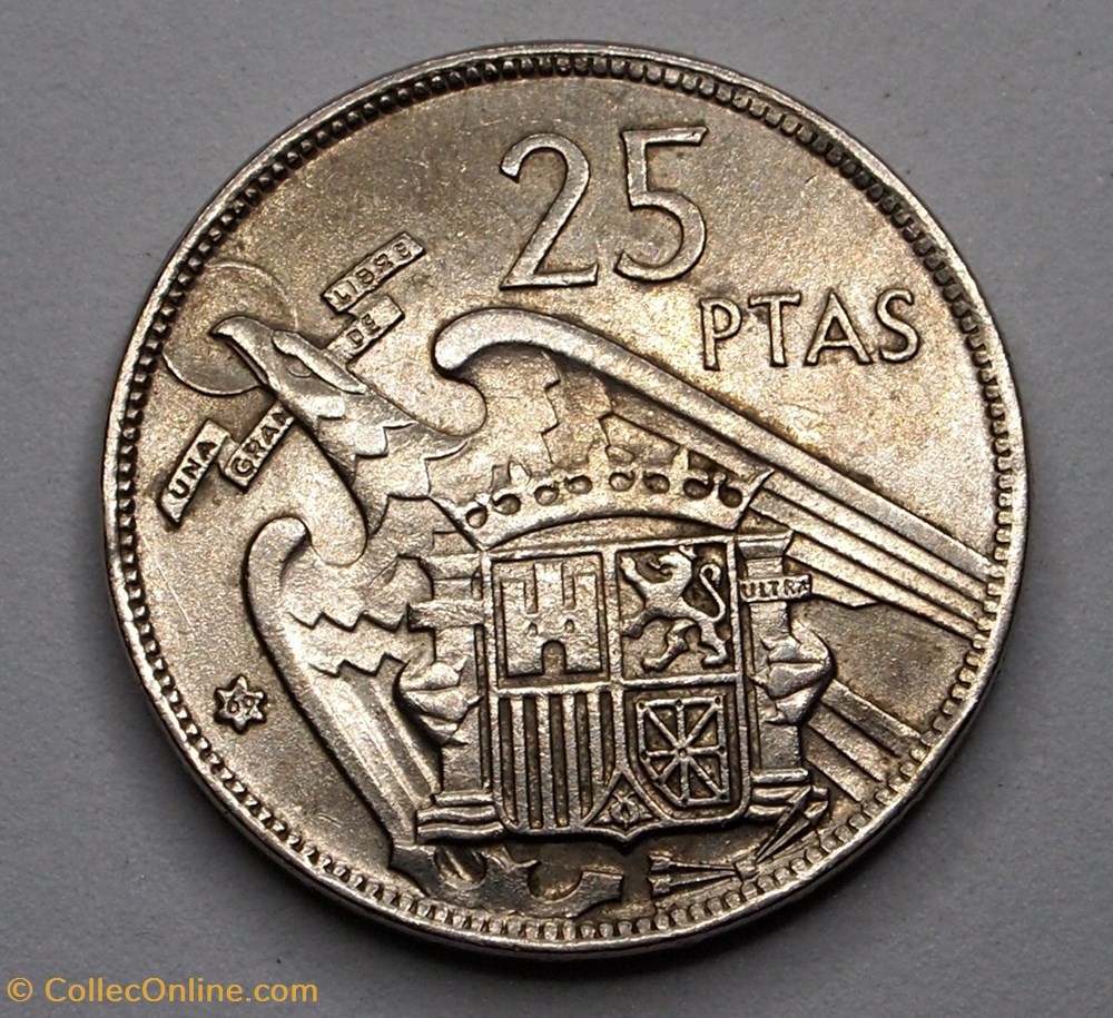 25 Pesetas - 1969 monnaie monde espagne 25 pesetas 1969