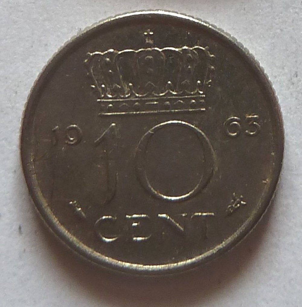 10 Cents - 1963 monnaies monde pays bas 10 cents 1963