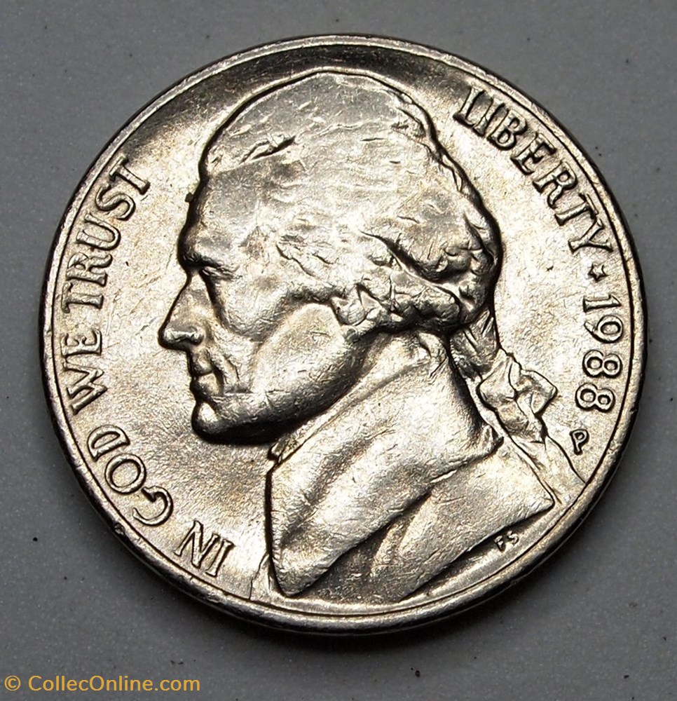 5 cents - 1988 P monnaie monde etat uni 5 cents 1988 p