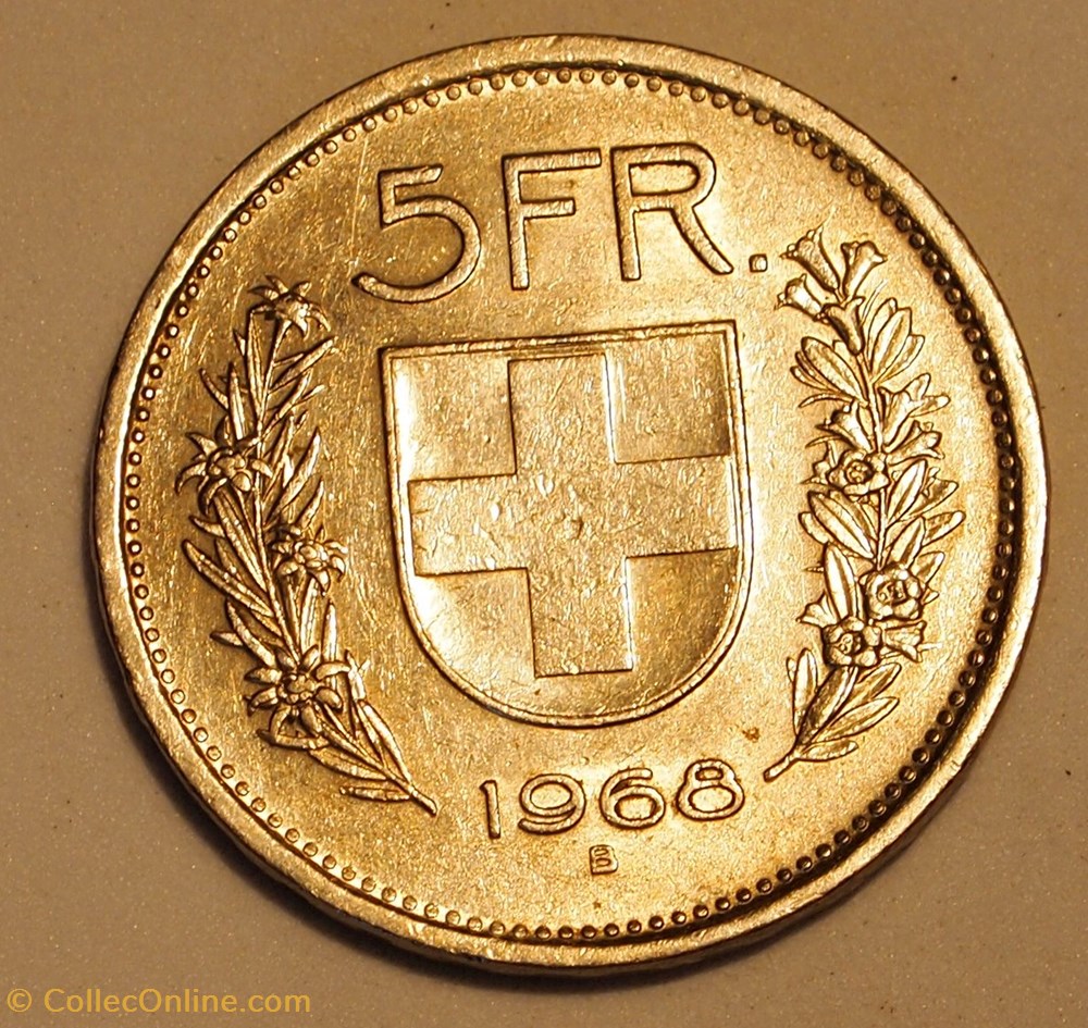 5 Francs - 1968 B monnaie monde suisse 5 francs 1968 b